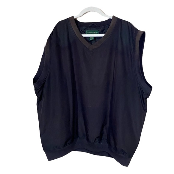 Vintage Brown Stone Hill Golf Windbreaker Polyester Design Vest Men’s Size XXL! - Picture 1 of 3